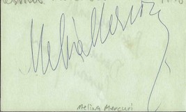 Melina Mercouri Signed Vintage 3x5 Index Card JSA image 1