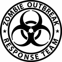 Zombie Outbreak Response Team Biohazard Vinyl Sticker Decal Choose Color - $8.49