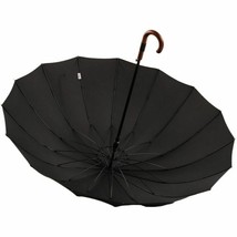 Solid Wood Handle Long Umbrella Windproof 16K Pongee Panel Wind Water Re... - $81.24