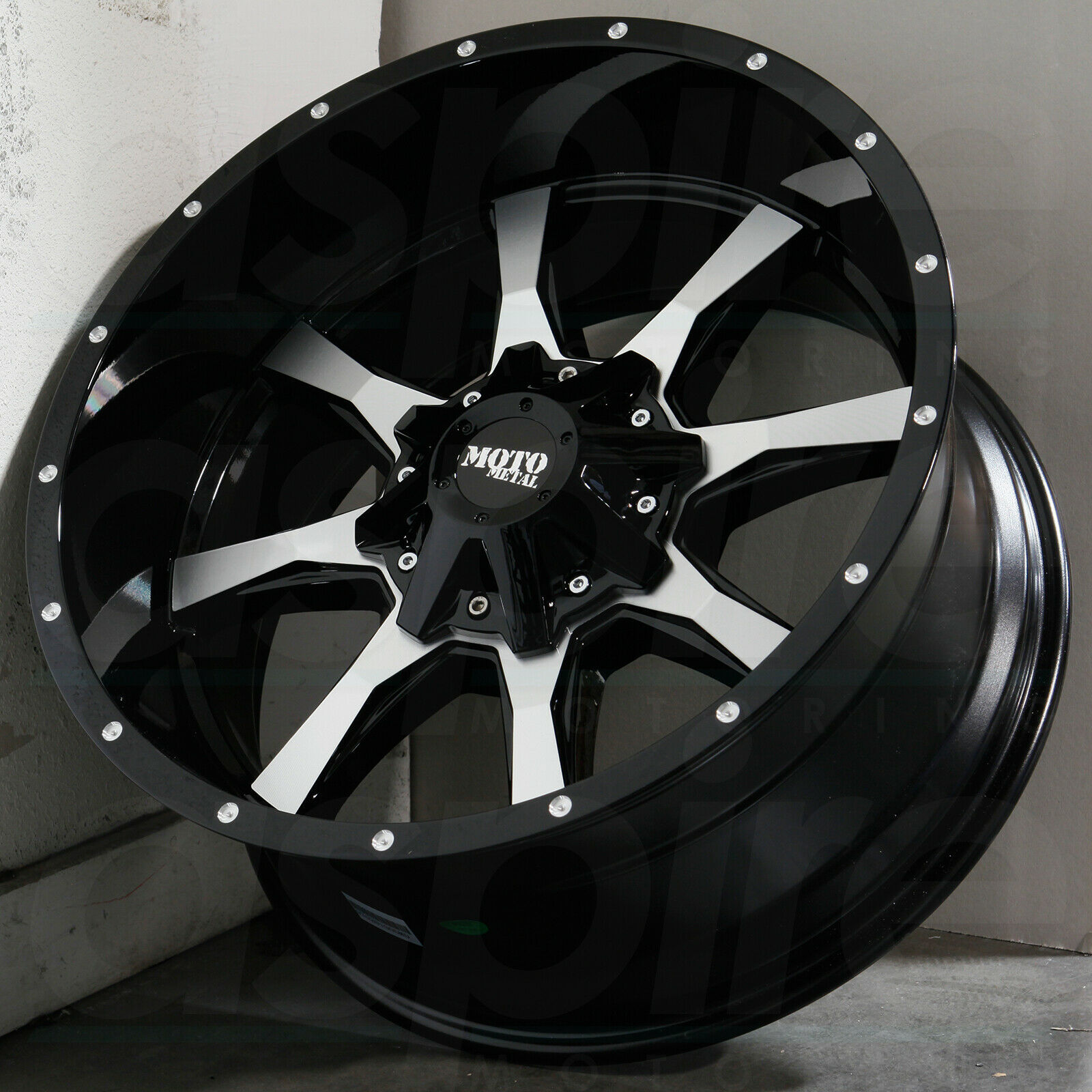 One 17x9 Moto Metal MO970 8x170 -12 Black Machine Wheels Rims - Wheels