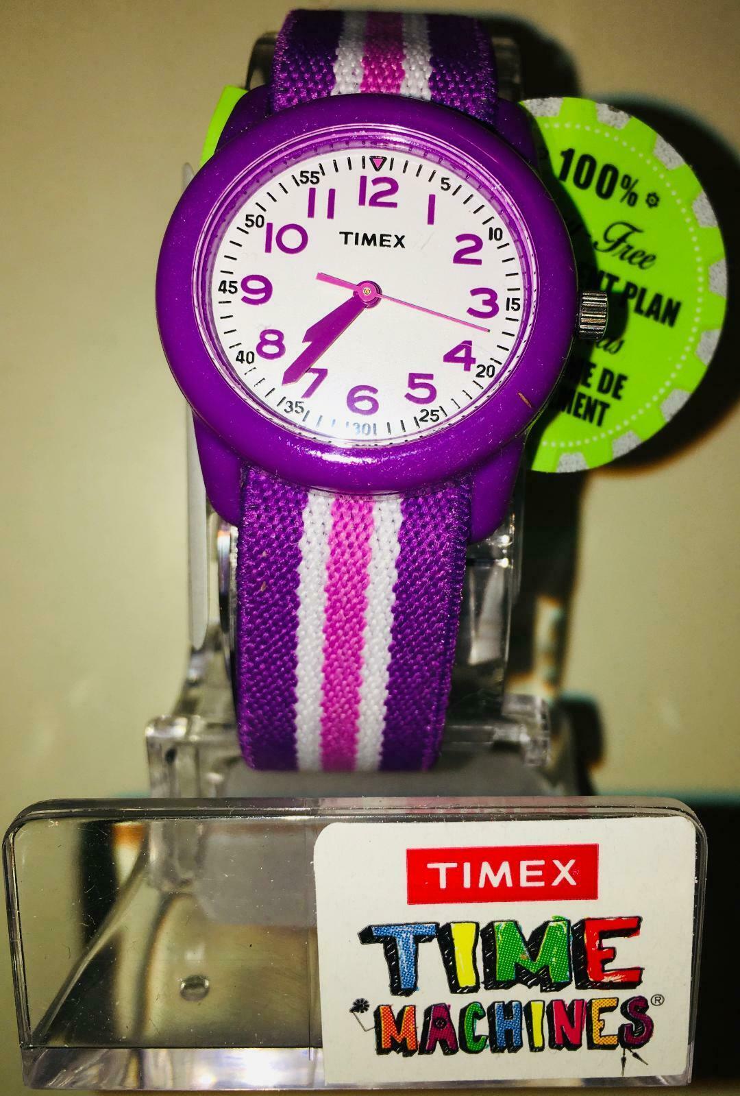 NEW Timex Kid's Time Machines Purple Striped Nylon Strap Watch ~ FAST FREE SHIP!