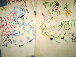 Bonnet / Sunbonnet Girls TOWEL embroidery pattern AB7200  - $5.00