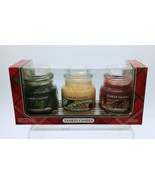 Yankee Candle Small Jar Holiday Gift Set 3 scent Cedar Cookie &amp; Cinnamon - $34.95