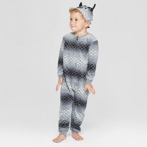 Ebd Products - Toddler boys' halloween dragon union suit - gray 12m