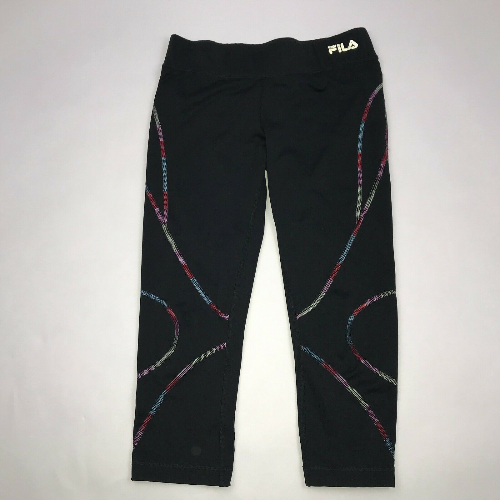 FILA Sport Leggings Black Capri Size XS Fitted Pull On Active Pants ...