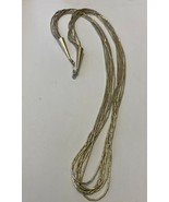 Sterling Liquid Silver Heishi Necklace ~ 7 Strand ~ 26&quot; - $49.49