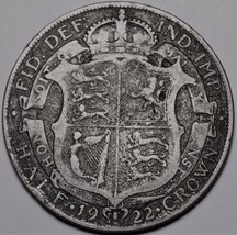 Großbritannien Halb Krone, 1922 Silber ~ George V - $18.30