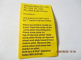 Details West #PL-235 Snow Plow Low Profile Closed MU Doors ATSF CP. HO-Scale image 5