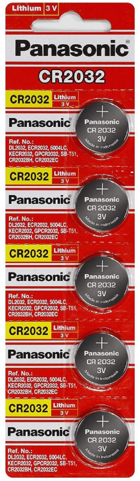 5pk. CR2032 3V Lithium Coin Battery By Panasonic (8887549614002)