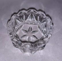 Open Salt Cellar Dip Clear Pressed Glass Large V Motif 6 Point Star Inde... - $15.99