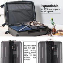 3-Pieces 20 In. X 24 In. X 28 In. Hard Side Suitcase Expandable Spinner Wheel Li