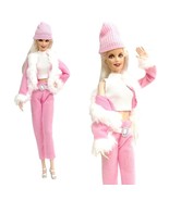 Winter Dress Party Wear For Barbie Doll Pink Clothes 1/6 Doll Accessorie... - $13.61