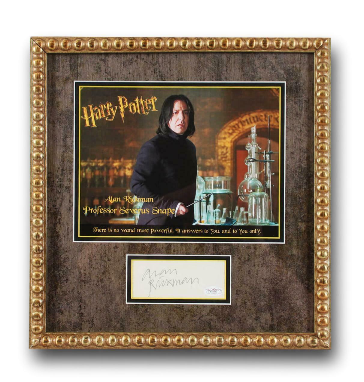 Alan Rickman Signed Framed Severus Snape Collage JSA COA Cut Harry ...