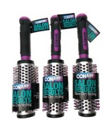 Conair Salon Results 3 Brushes Large Purple Blow Dry Styling Round Rubbe... - $26.99