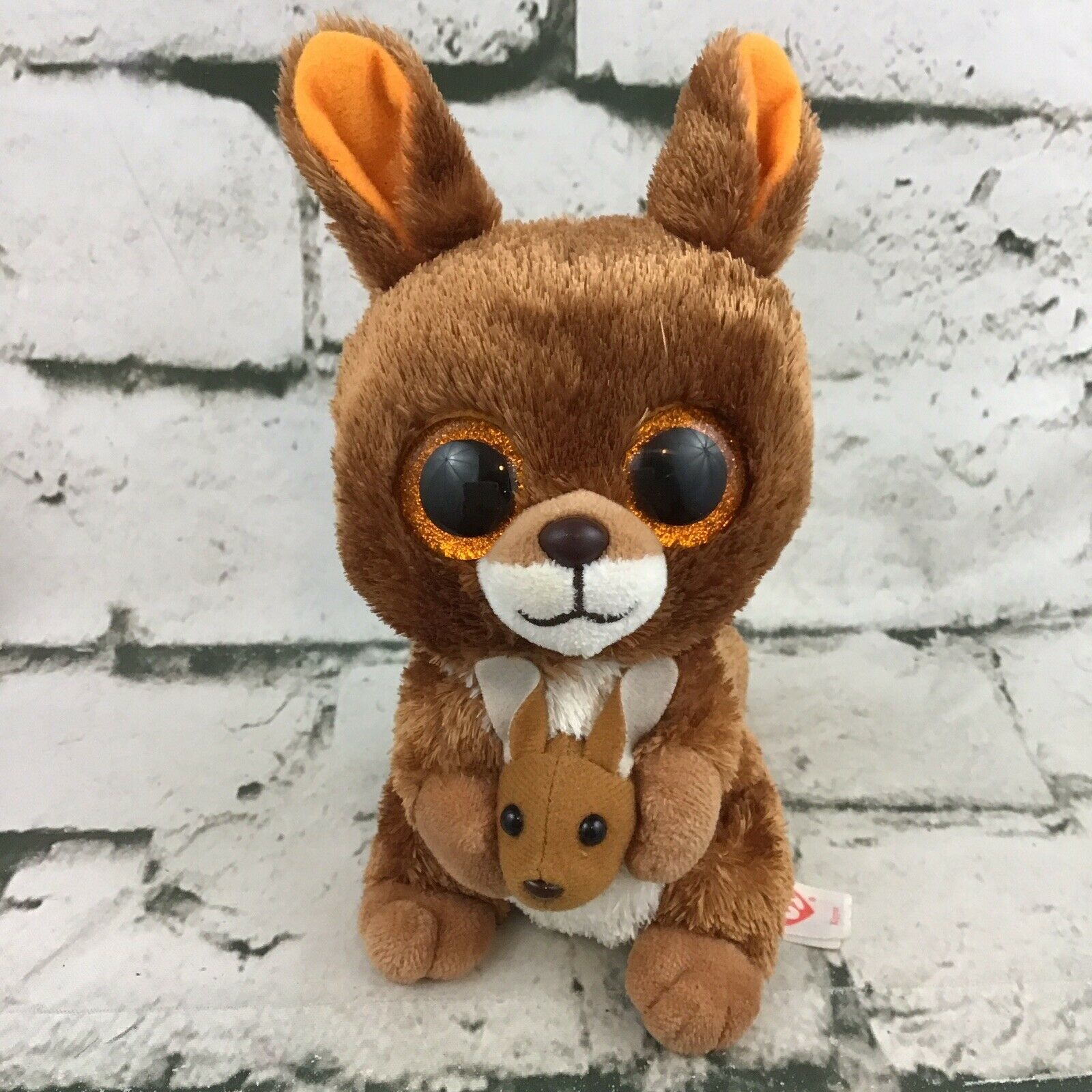 Ty Beanie Boos Kipper Plush Kangaroo Stuffed Animal Glitter Eyes Soft
