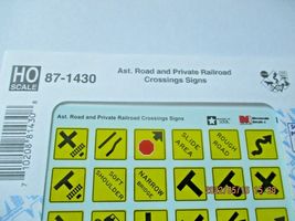 Microscale Decals Stock #87-1430 Ast. Road and Private RR Crossing Signs (HO)  image 4