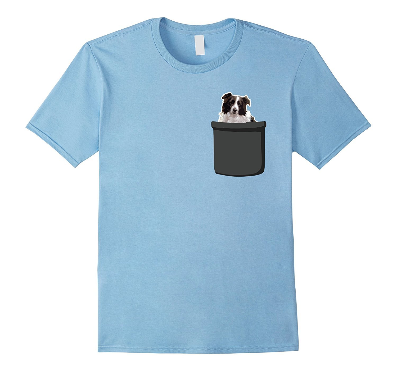 border collie in pocket t shirt