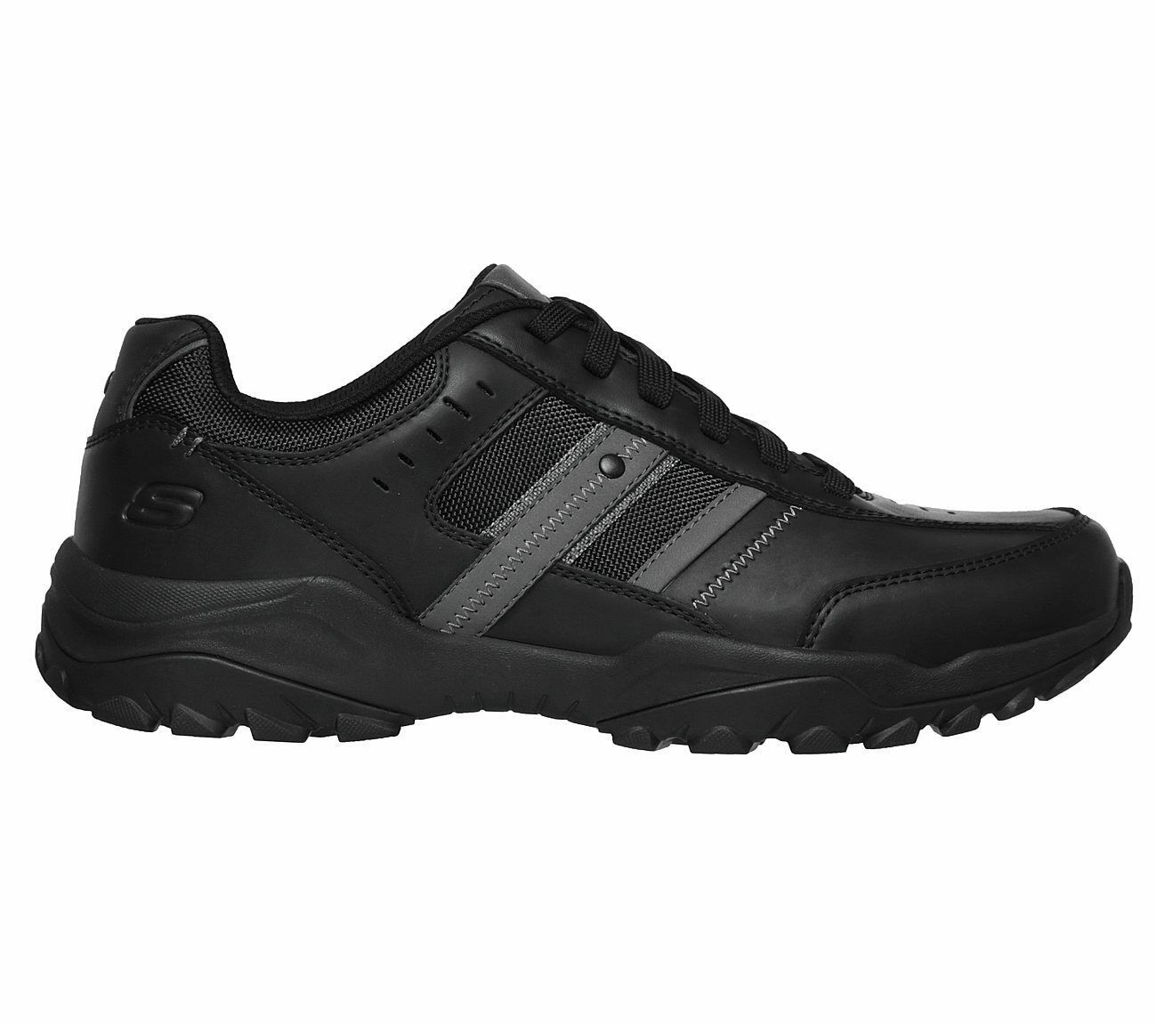 Skechers Black Extra Wide Fit shoes Men Memory Foam Sporty Casual ...