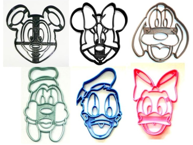 Mickey Mouse Minnie and Friends Face Set of 6 Cookie Cutters USA PR1569