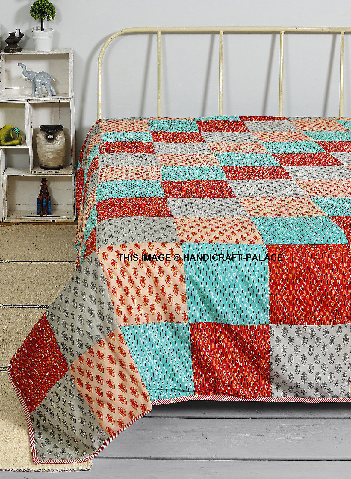 Flannel Filled Cotton Blanket Queen Size Bedding soft Quilt Duvet