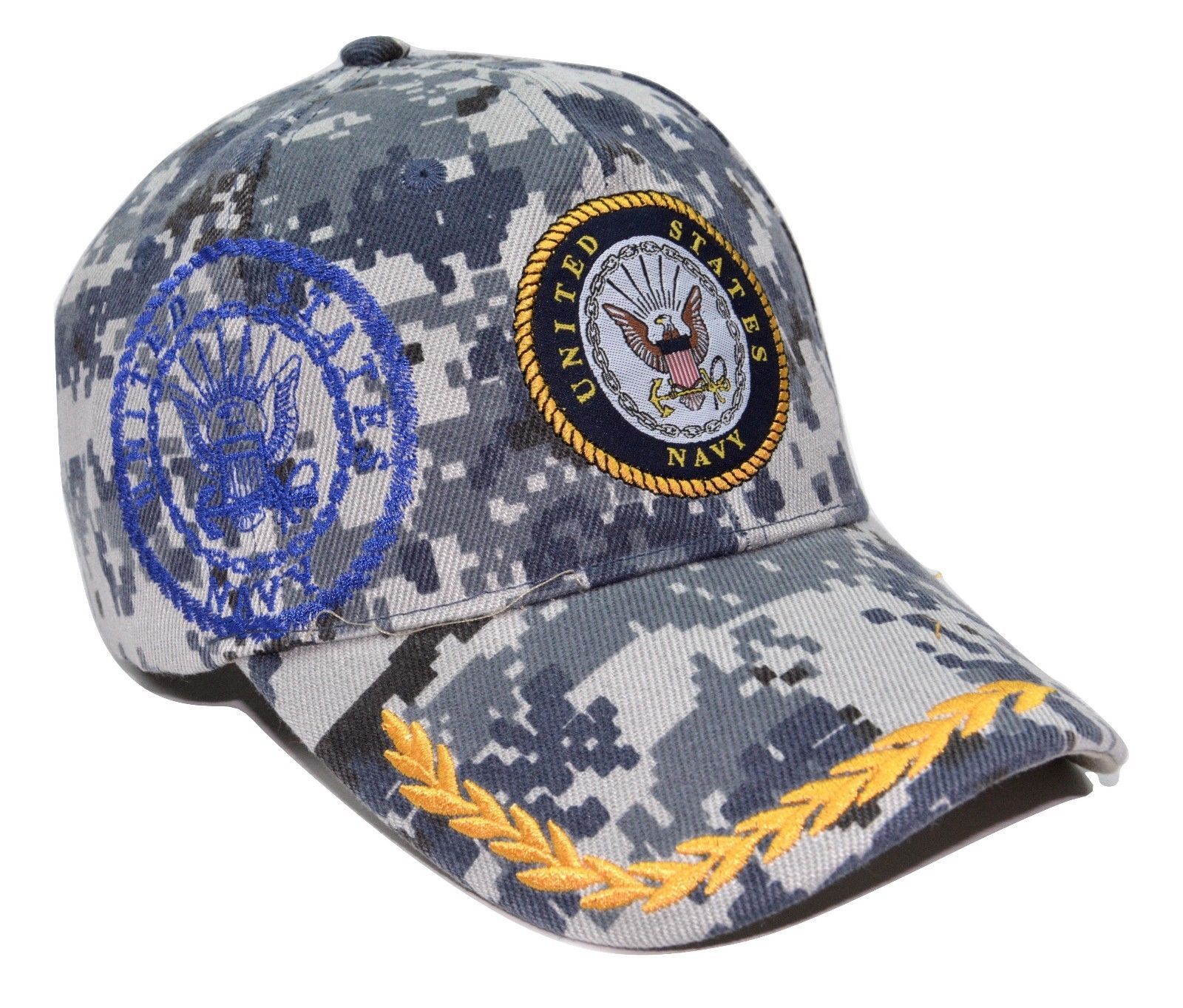 United States Navy Digital Camouflage Dual Logo Adjustable Military Cap ...