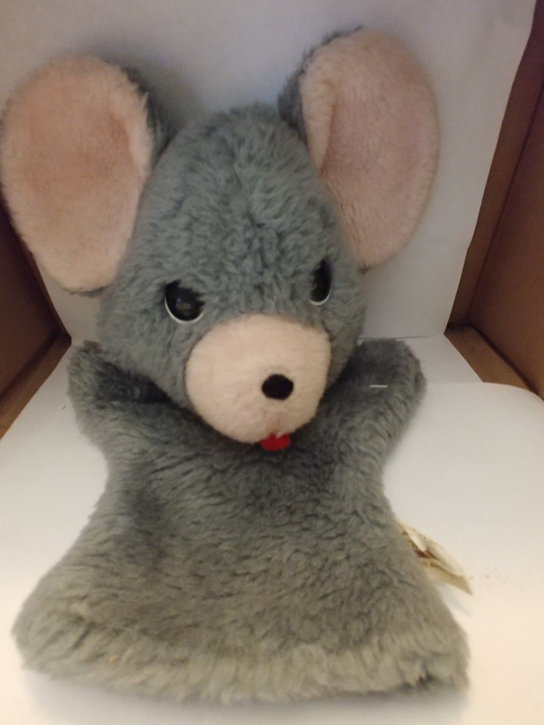 12" Plush Grey Mouse Animal Fair Hand Puppet 70s 80s Vintage