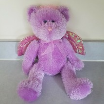 Sugar Loaf Winged Purple Bear Plush Stuffed Animal 10" Pink Ribbon Tiara  - $18.80