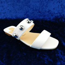 New CHRISTIAN LOUBOUTIN Size 7.5 BILLE White Slide Sandals Shoes 38 Eur - $589.00