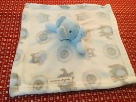 Blankets and &amp; Beyond Elephant Owl Blue Gray Baby Blanket Security Lovey - $34.65