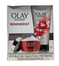 Olay Regenerist Micro-Sculpting Cream and Pore Detoxif Scrub Combo Pack ... - $18.80