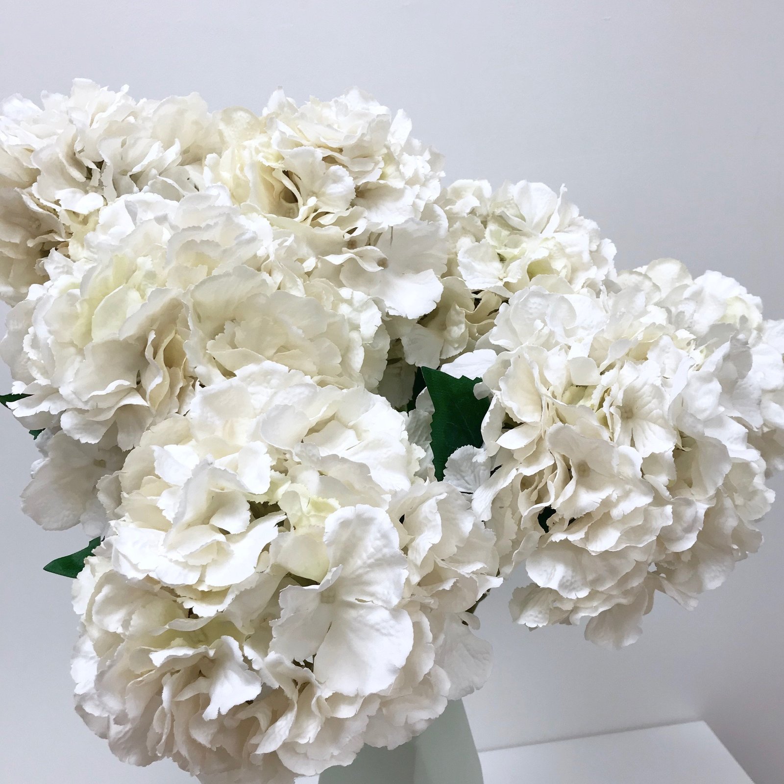 Extra Large White Silk Hydrangea Single Stem for DIY Floral