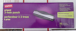 Staples Adjustable Gripped 3-Hole Punch 15 Sheet Capacity 35707 - $15.43
