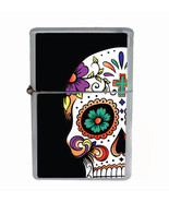 Day Of The Dead Sugar Skull Rs1 Flip Top Dual Torch Lighter Wind Resistant - £13.41 GBP