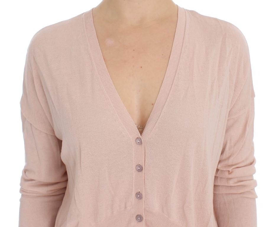 pink v neck cardigan