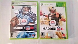 Madden NFL Xbox 360 Video Game Lot 2008 &amp; 2011 With Manuals Rated E - $12.86