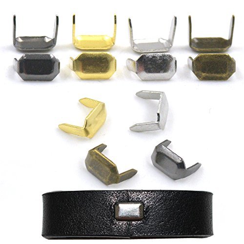 Primary image for Bluemoona 100 Pcs - Brass Staple 8mm Leather Belt Loops Fastener Holder DIY Leat