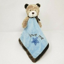 Carter's love me teddy bear baby rattle blue security blanket star toy - $36.10