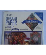 Plaid Fruit Harvest Decoupage Paper 1441 Projects Fall Autumn Vintage 19... - $9.09