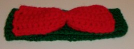 Brand New Handmade Crocheted Green Red Dog Bow Tie Fancy Dapper Collar MEDIUM - $10.99