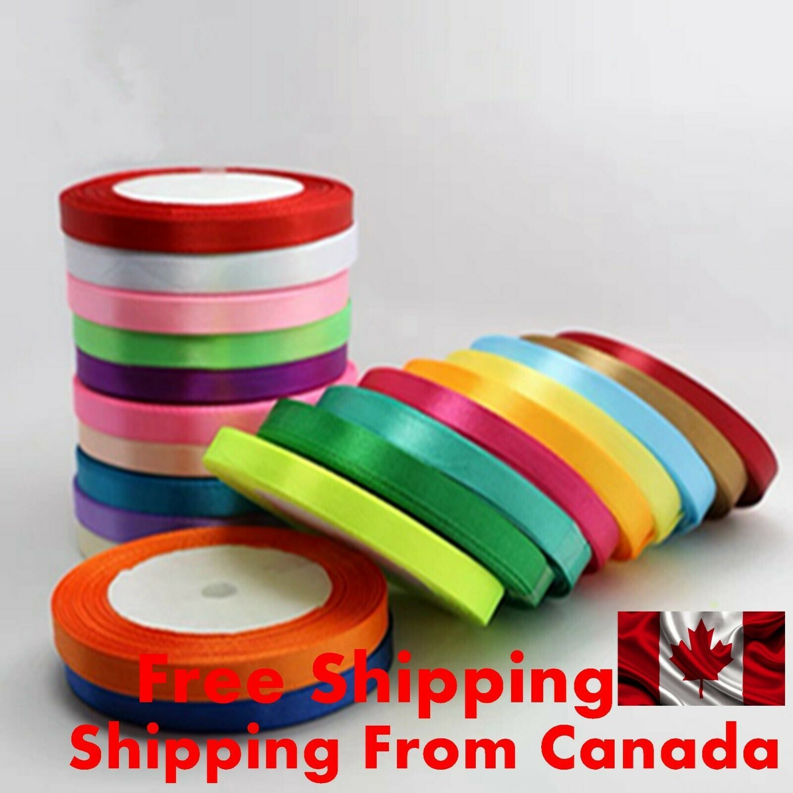 25 Yards Silk Satin Ribbon Reels Double Sided 1cm Widths Wedding Party Decor 25 Yards Silk Satin Ribbon Reels Double Sided 1cm Widths Wedding Party Decor