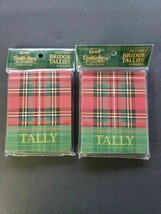 Vintage C.R. Gibson Bridge  Tallies Cards 2 new Sealed Packages Christmas Plaid - $17.99