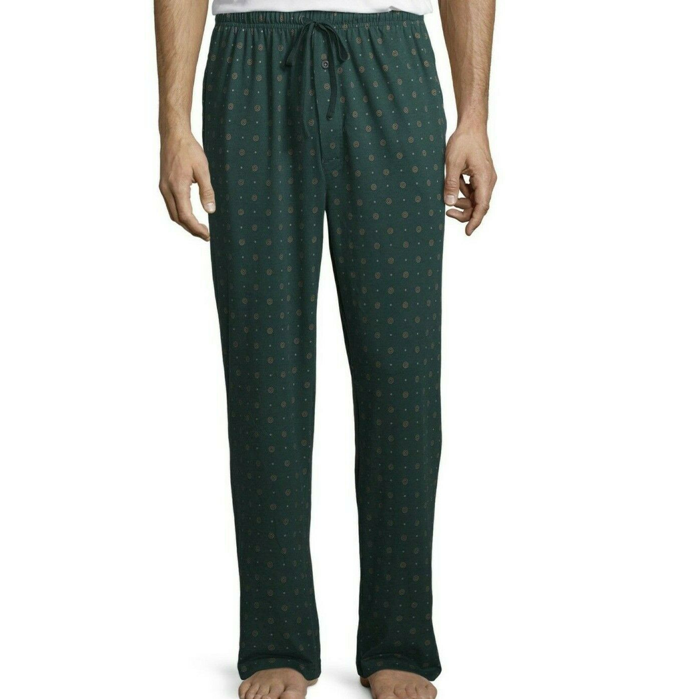 Stafford Mens Sleep Lounge Pajama Pants Classic Fit Green Neat Size L ...