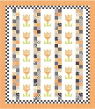 Moda Checkerboard Tulips Charm Quilt Kit Pastry Shop Pattern All Hallow's Eve - $74.20