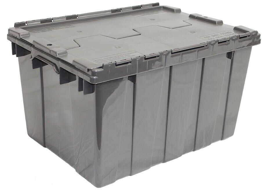 Storage Tote Bin 12 Gal. Stackable Impact Resistant FlipTop Cover (8