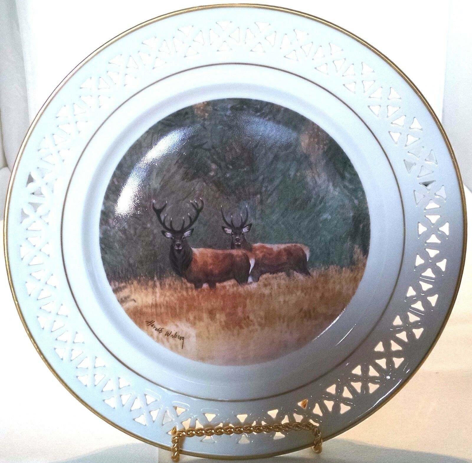 Primary image for Deer Collector Plate Bing and Grondahl Swedish Artist Harald Wiberg