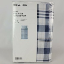 Ikea Spikvallmo Twin Duvet Cover & 1 Pillowcase Blue White New Striped - $28.68