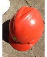 Vintage Orange 1970s Hard Hat by V-Gard MSA Fits Head Size 6 1/2- 7 3/4 - $29.69