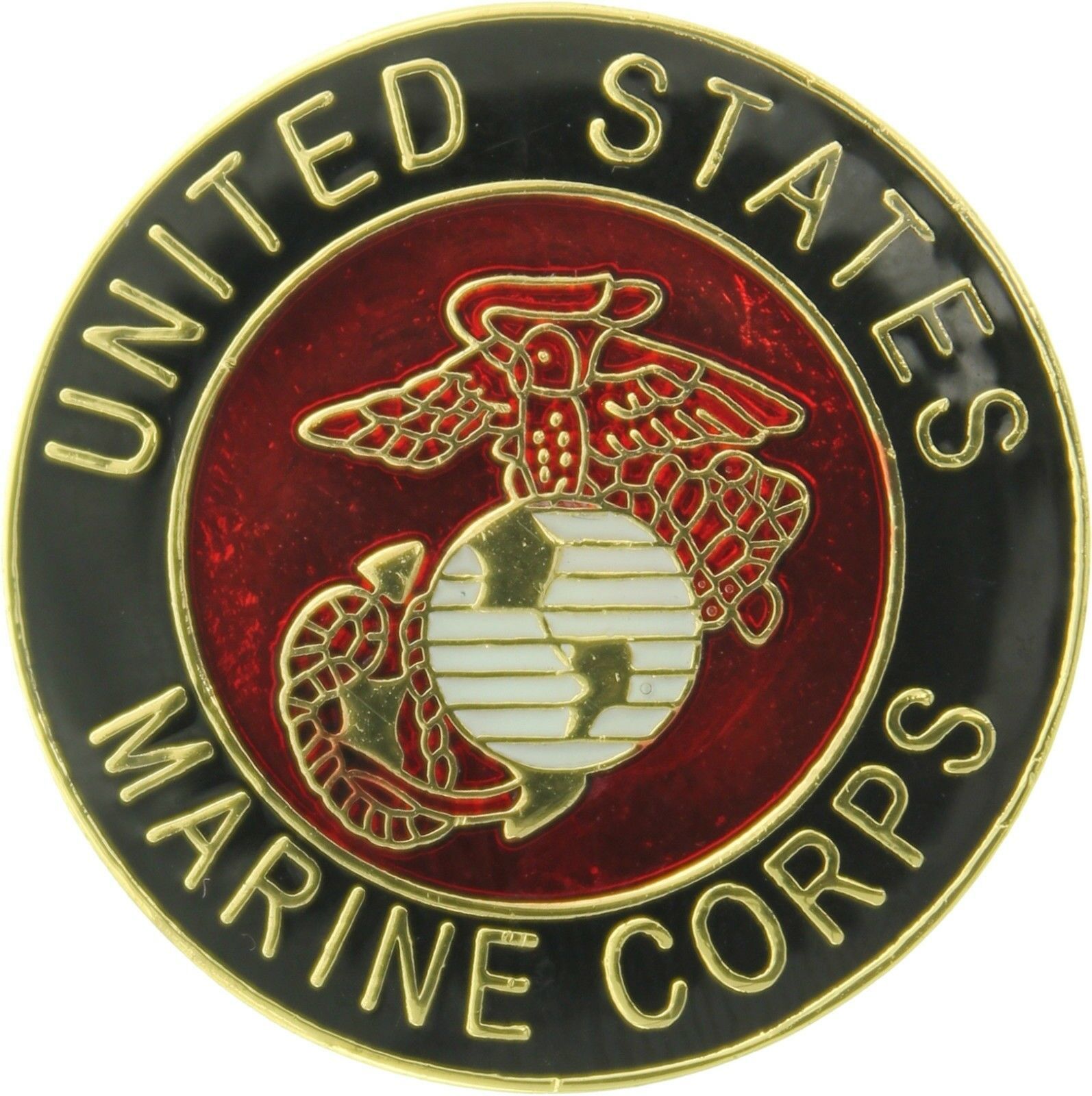 Marine Corps Globe & Anchor Logo Official Round USMC Insignia Pin 1