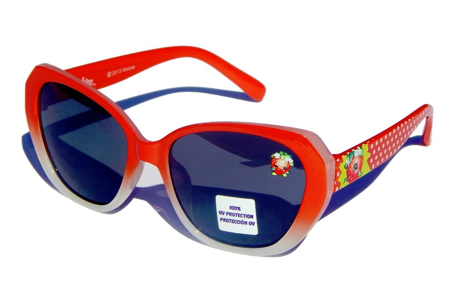 Shopkins Fresa Beso Rojo de Niñas 100% UV Shatter Resistente Gafas de Sol Nwt