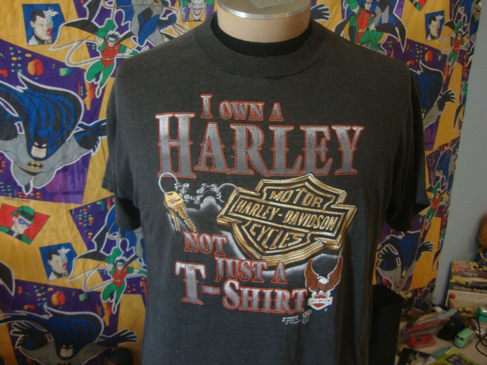 Primary image for Vintage 80's 3D Emblem Harley Davidson I Own A Harley Davidson Biker T Shirt L